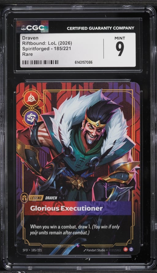 2026 Riftbound: LoL Spiritforged Draven #185 CGC 9 MINT