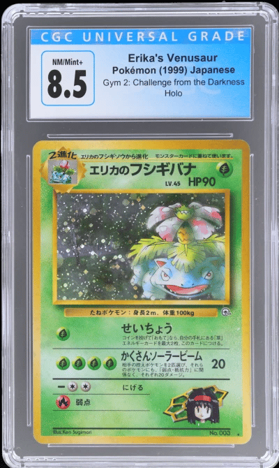 1999 Pokemon Gym 2 Challenge From the Darkness Japanese Holo Erika's Venusaur #3 CGC 8.5