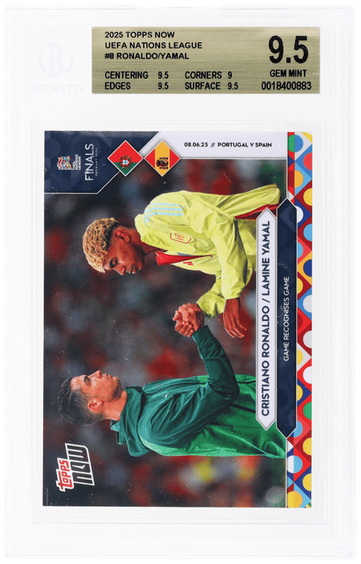 2025 Topps Now UEFA Nations League Cristiano Ronaldo/Lamine Yamal #008 BGS 9.5