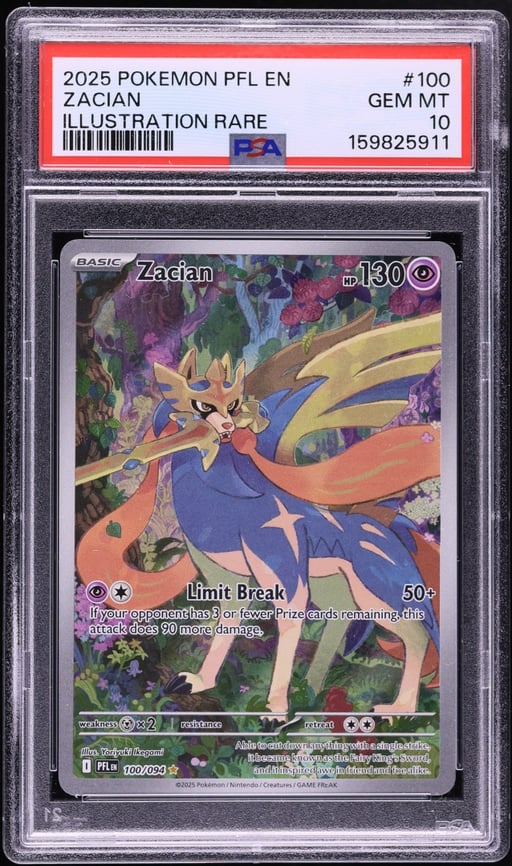 2025 Pokemon Mega Evolution Phantasmal Flames IR Zacian #100 PSA 10 GEM MINT