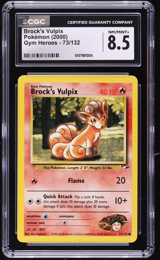 2000 Pokemon Gym Heroes Brock's Vulpix #73 CGC 8.5 NM-MT+