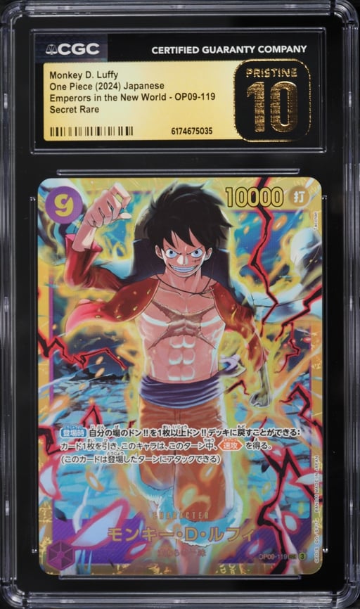 2024 One Piece Japanese Emperors In The New World SEC Monkey D. Luffy #OP09-119 CGC 10 PRISTINE