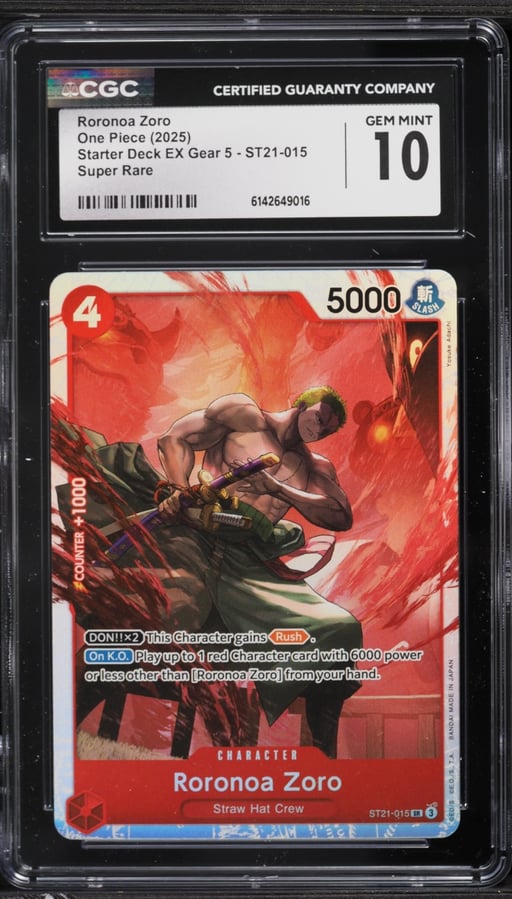 2025 One Piece Starter Deck EX Gear 5 SR Roronoa Zoro #ST21-015 CGC 10 GEM MINT