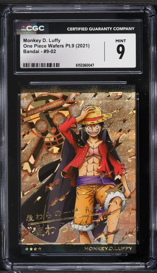 2021 One Piece Japanese Wafers Bandai Pt.9 Monkey D. Luffy #9-02 CGC 9 MINT