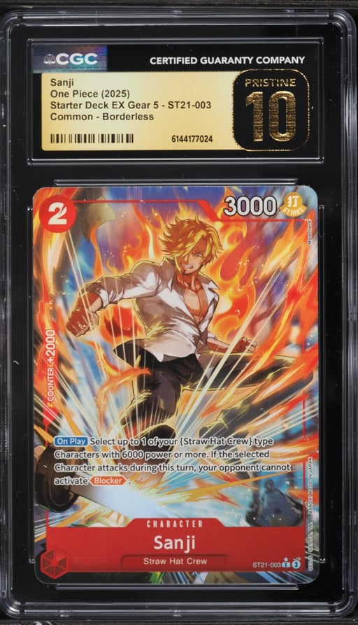 2025 One Piece Starter Deck EX Gear 5 Borderless Alt Art Sanji #ST21-003 CGC 10 PRISTINE