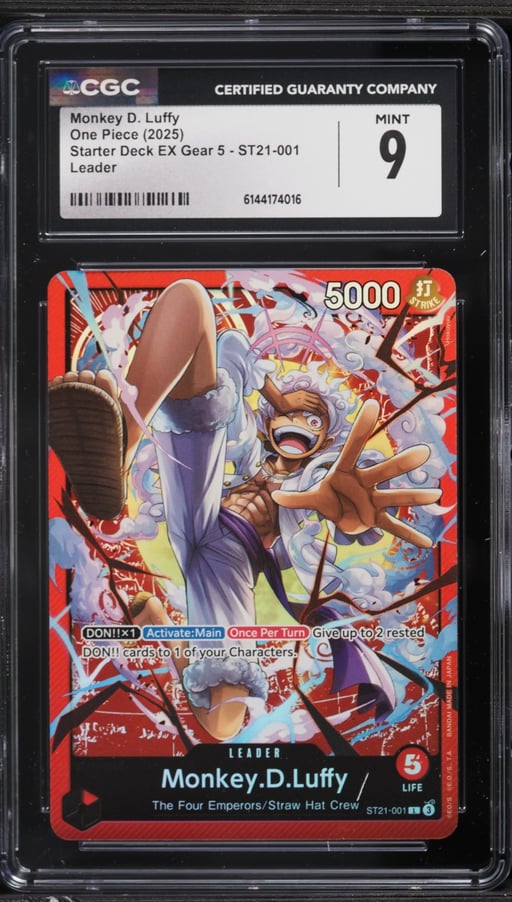 2025 One Piece Starter Deck EX Gear 5 Leader Monkey D. Luffy #ST21-001 CGC 9 MINT