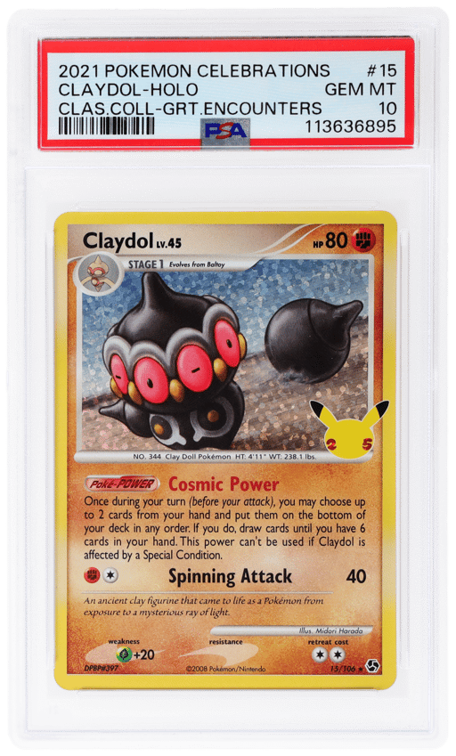 2021 Pokemon Sword and Shield Celebrations Classic Collection Great Encounters Holo Claydol #15 PSA 10