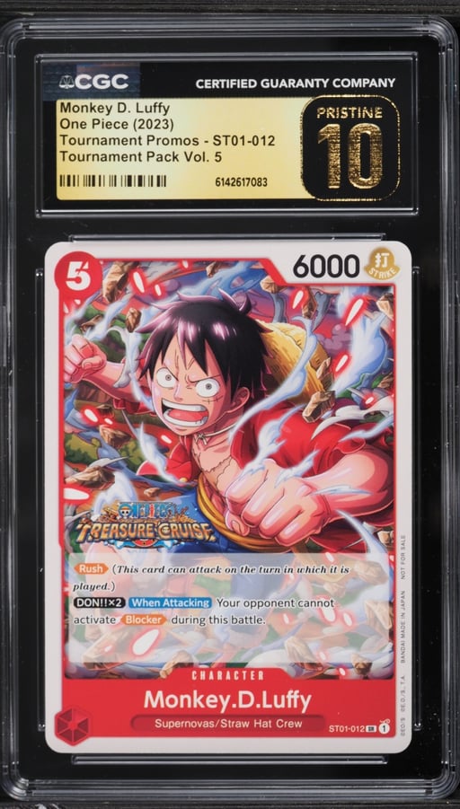 2023 One Piece Promo Tournament Pack Vol. 5 SR Monkey D. Luffy #ST01-012 CGC 10 PRISTINE