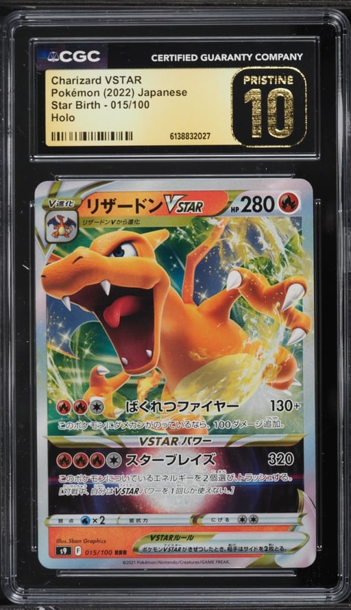 2022 Pokemon Japanese Sword & Shield Star Birth Holo Charizard VSTAR #15 CGC 10 PRISTINE