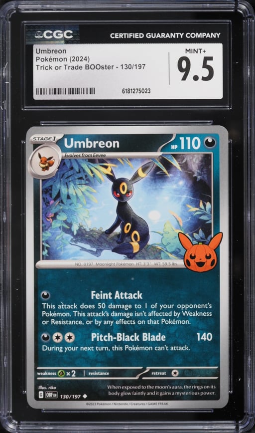 2024 Pokemon Scarlet & Violet Trick Or Trade BOOster Umbreon #130 CGC 9.5 MINT+