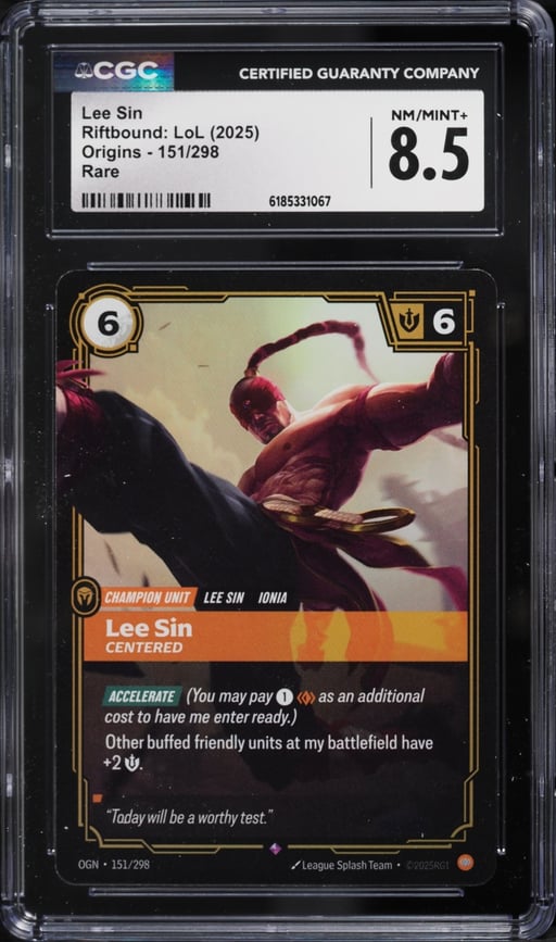 2025 Riftbound League Of Legends LOL Origins Lee Sin #151 CGC 8.5 NM-MT+
