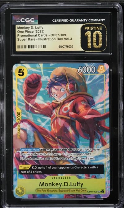 2025 One Piece Promo Illustration Box Volume 3 SR Monkey D. Luffy #OP07-109 CGC 10 PRISTINE