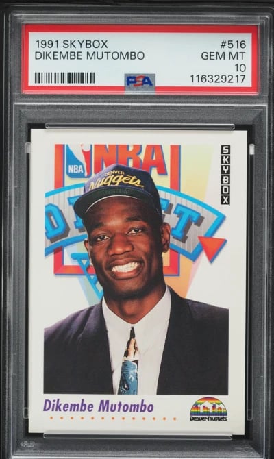 1991 Skybox Basketball Dikembe Mutombo ROOKIE #516 PSA 10 GEM MINT