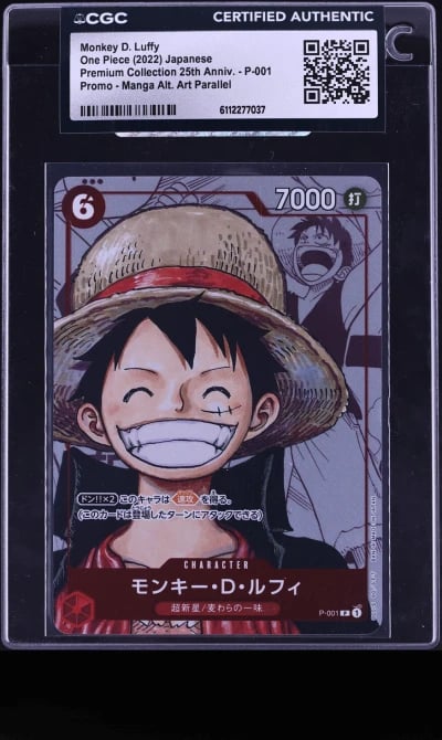 2022 One Piece Japanese Promo Premium 25th Manga Art Monkey D. Luffy #P-001 CGC AUTH