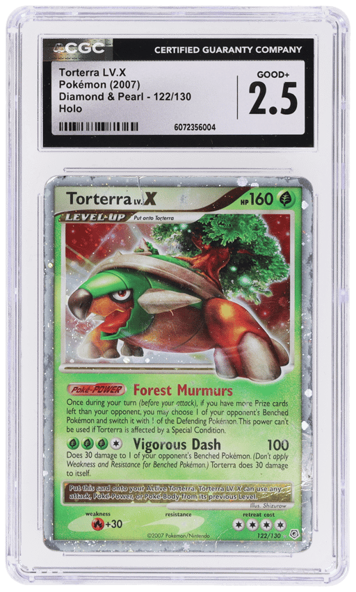 2007 Pokemon Diamond and Pearl Holo Torterra Lv X #122 CGC 2.5
