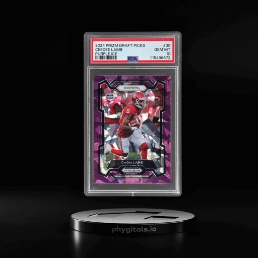 2024 Panini Prizm Draft Picks Purple Ice Prizm Ceedee Lamb #30 50/149 PSA 10