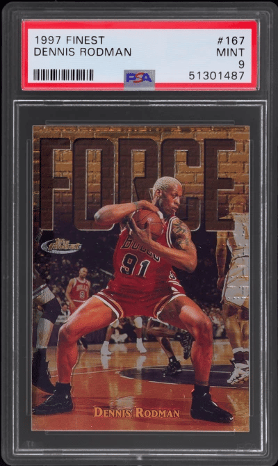 1997 Finest Dennis Rodman #167 PSA 9