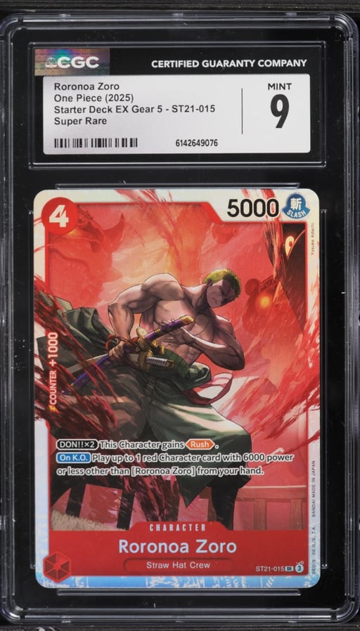 2025 One Piece Starter Deck EX Gear 5 SR Roronoa Zoro #ST21-015 CGC 9 MINT