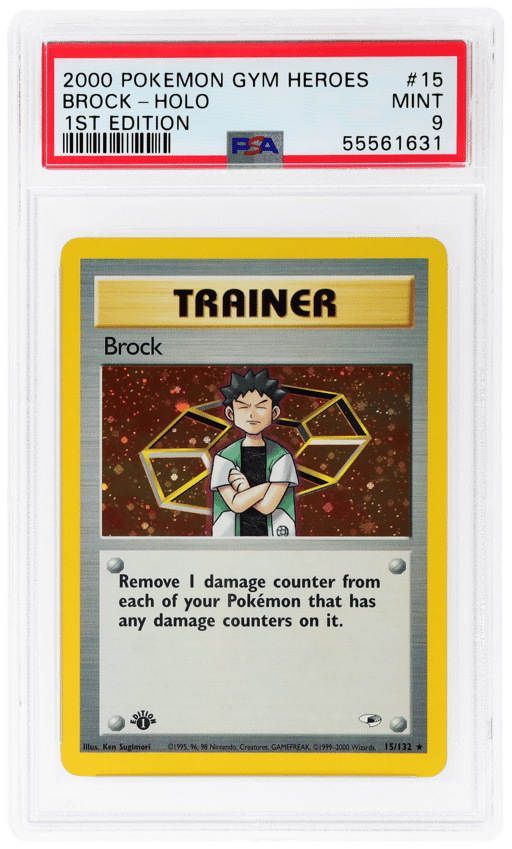 2000 Pokemon Gym Heroes 1st Edition Holo Brock #15 PSA 9