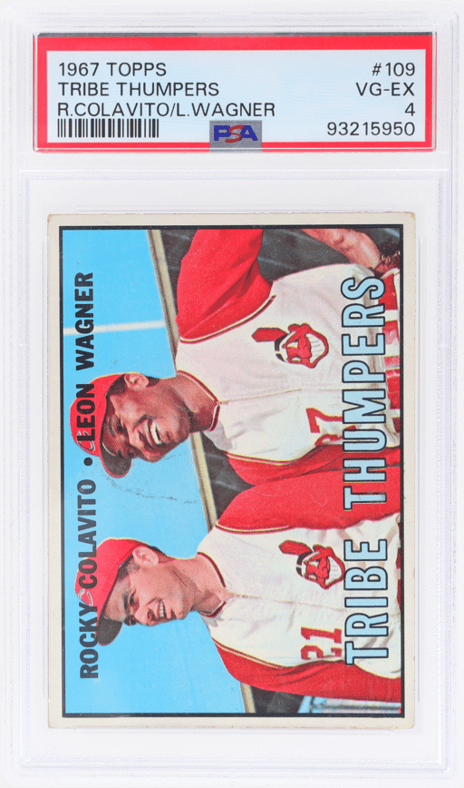 1967 Topps Tribe Thumpers Leon Wagner/Rocky Colavito #109 PSA 4