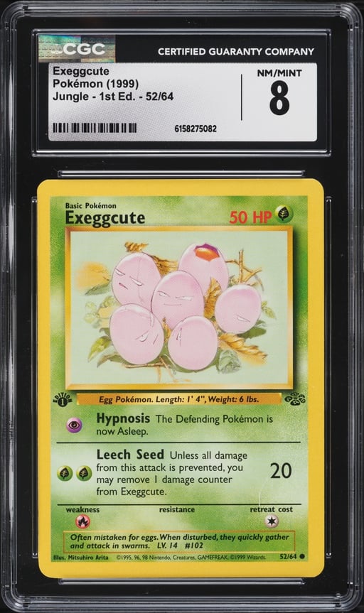1999 Pokemon Jungle 1st Edition Exeggcute #52 CGC 8 NM-MT