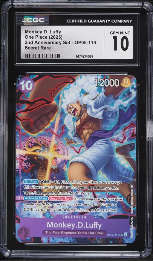 2025 One Piece 2nd Anniversary Set SEC Monkey D. Luffy #OP05-119 CGC 10 GEM MINT