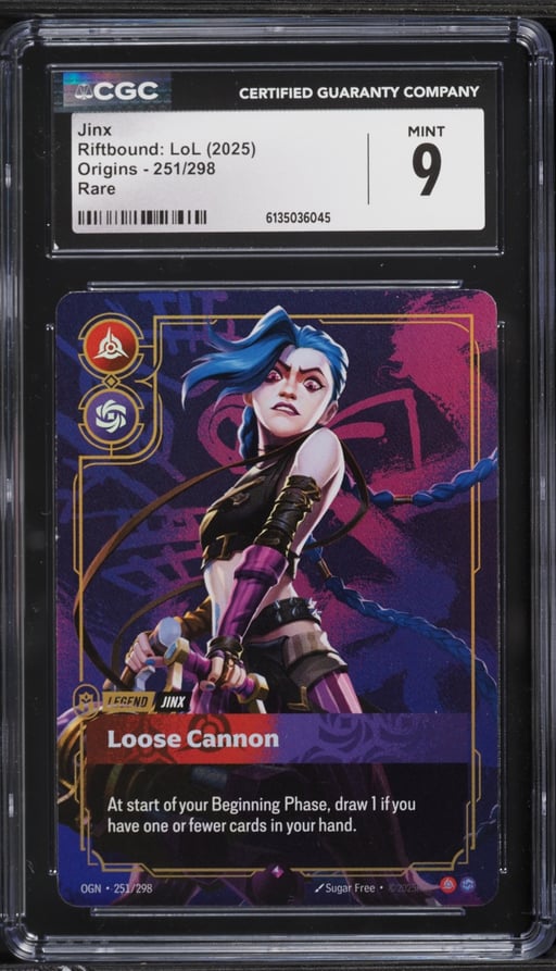 2025 Riftbound League Of Legends LoL Origins Jinx #251 CGC 9 MINT