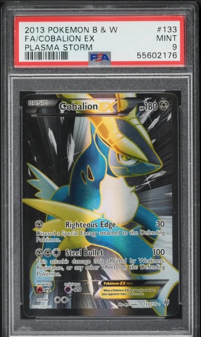 2013 Pokemon Black & White Plasma Storm Full Art Cobalion EX #133 PSA 9 MINT