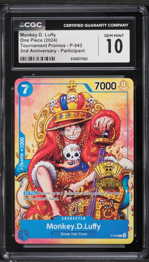 2024 One Piece Promo 2nd Anniversary Participant Monkey D. Luffy #P-043 CGC 10 GEM MINT
