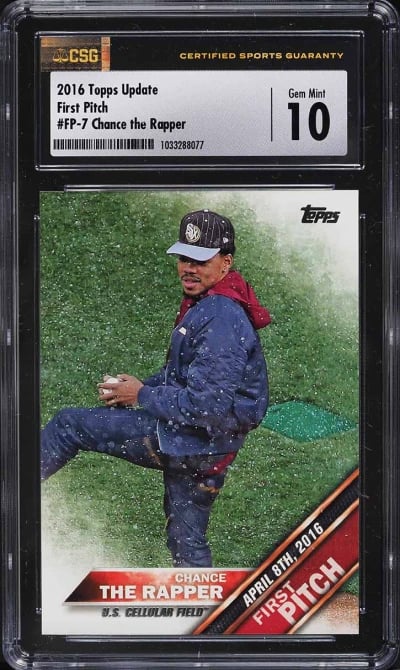 2016 Topps Update First Pitch Chance The Rapper #FP-7 CSG 10 GEM MINT