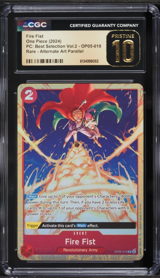 2024 One Piece Premium Collection Best Selection Volume 2 Fire Fist #OP05-019 CGC 10 PRISTINE