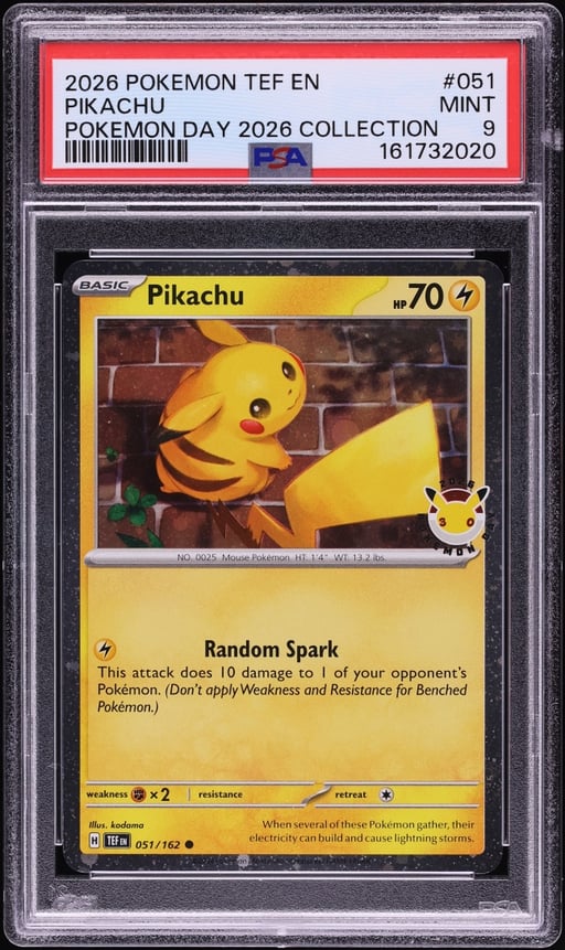 2026 Pokemon Scarlet & Violet Temporal Forces Day Collection Holo Pikachu #51 PSA 9 MINT