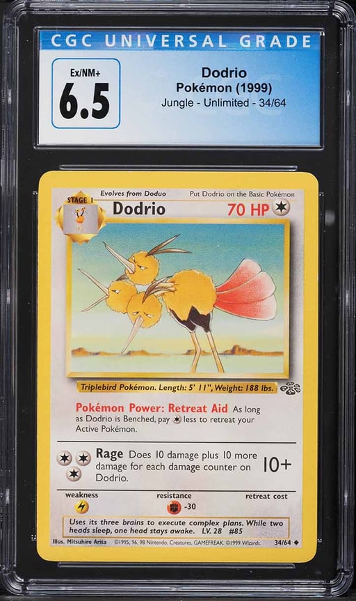 1999 Pokemon Jungle Dodrio #34 CGC 6.5 EXMT+