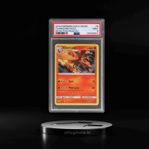 2019 Pokemon Sun and Moon Detective Pikachu Holo Charizard #5 PSA 9