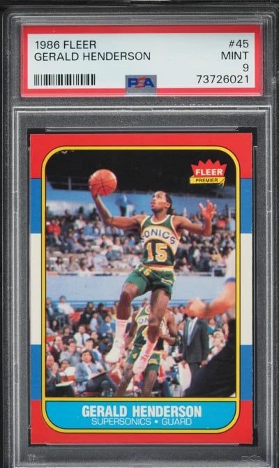 1986 Fleer Basketball Gerald Hen