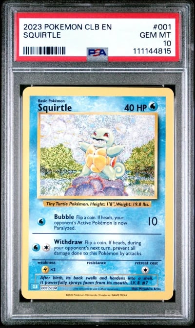 2023 POKEMON CLB-CLASSIC BLASTOISE & SUICUNE EX DECK #001 SQUIRTLE PSA 10