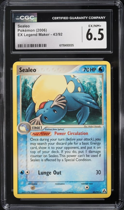 2006 Pokemon EX Legend Maker Sealeo #43 CGC 6.5 EXMT+