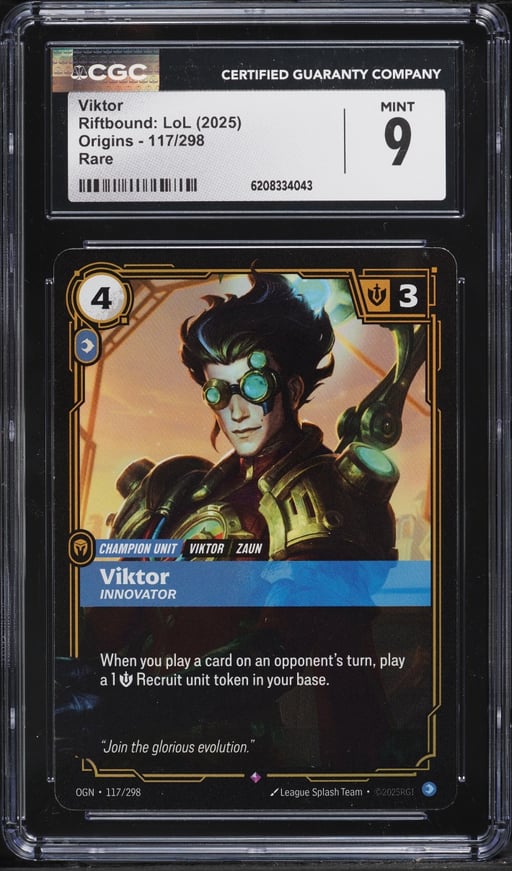 2025 Riftbound League Of Legends LoL Origins Viktor #117 CGC 9 MINT