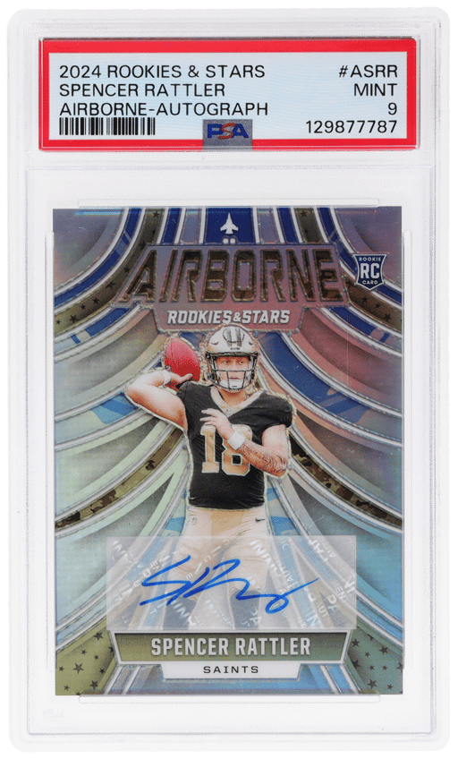 2024 Panini Rookies and Stars Airborne Autograph Spencer Rattler #A-SRR 24/99 PSA 9