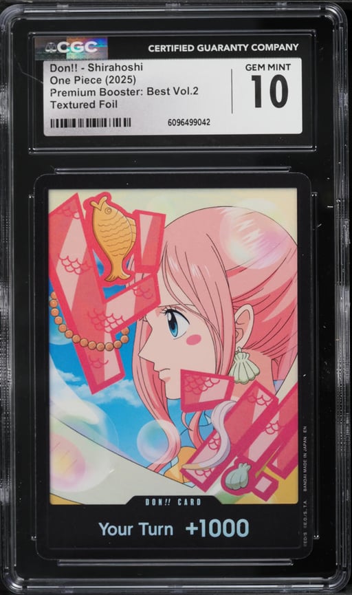 2025 One Piece Premium Booster Best Volume 2 Textured Foil Don!! Shirahoshi CGC 10 GEM MINT