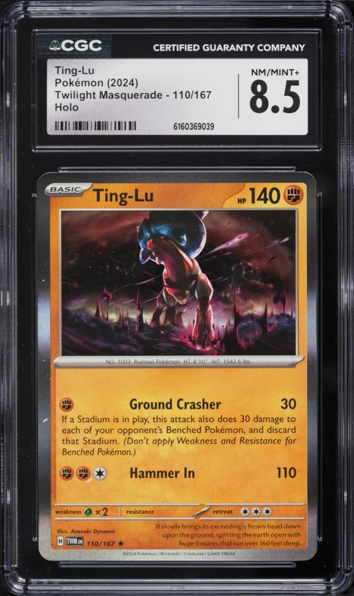 2024 Pokemon Scarlet & Violet Twilight Masquerade Holo Ting-Lu #110 CGC 8.5 NM-MT+