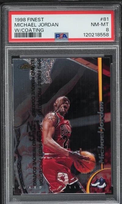 1998 Finest Basketball w/ Coating Michael Jordan #81 PSA 8 NM-MT