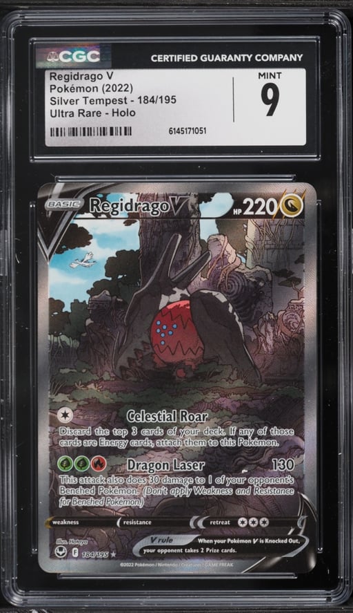 2022 Pokemon Sword & Shield Silver Tempest Alt Art Regidrago V #184 CGC 9 MINT