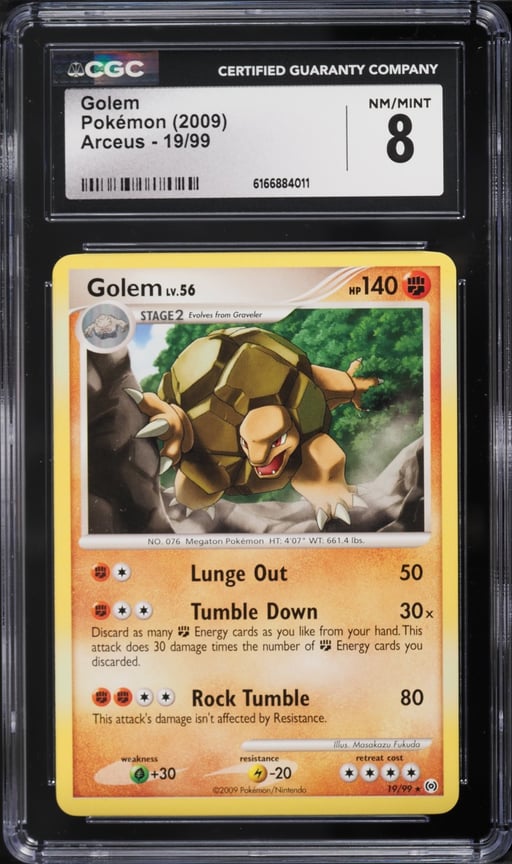 2009 Pokemon Platinum Arceus Golem #19 CGC 8 NM-MT