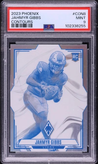 2023 Panini Phoenix Contours Jahmyr Gibbs ROOKIE #CON8 PSA 9 MINT