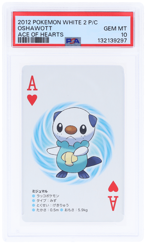 2012 Pokemon White 2 Playing Cards Ace of Hearts Oshawott PSA 10