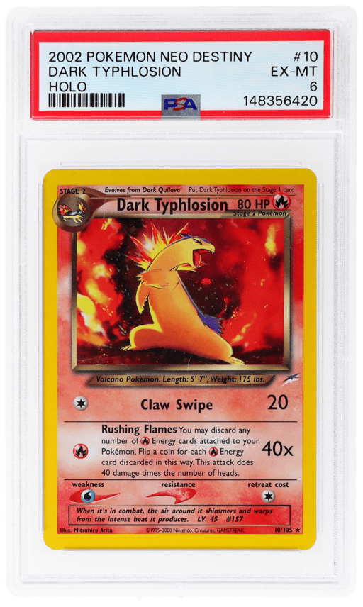 2002 Pokemon Neo Destiny Holo Dark Typhlosion #10 PSA 6