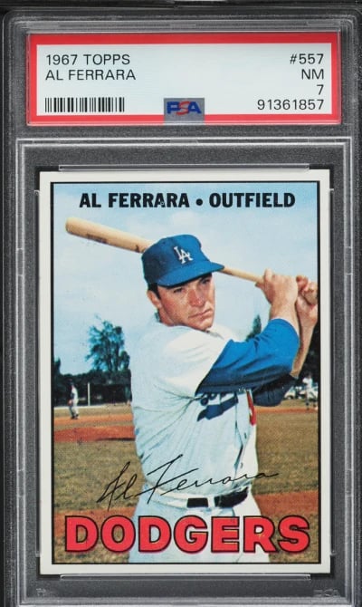 1967 Topps Al Ferrara #557 PSA 7 NRMT