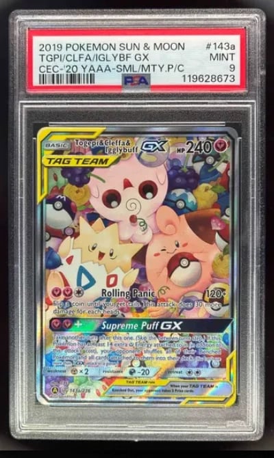 2019 Pokemon Sun & Moon Cosmic Eclipse Promos Togepi & Cleffa & Igglybuff PSA 9