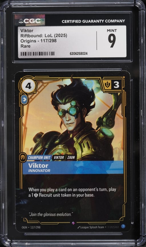 2025 Riftbound League Of Legends LoL Origins Viktor #117 CGC 9 MINT